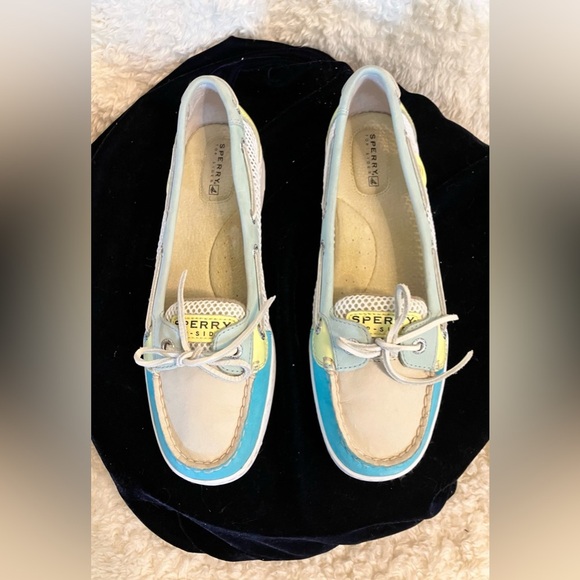 Sperry Blue and Cream Flats with Nautical Design - Picture 6 of 8